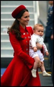 The Duchess of Cambridge arrive in New Zealand with Prince George