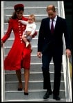 The Duke and Duchess of Cambridge arrive in New Zealand with Prince George