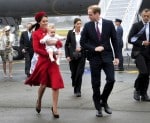 The Duke and Duchess of Cambridge arrive in New Zealand with Prince George