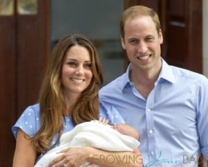 Prince William and Kate Middleton with baby