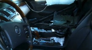 The inside of Anja Bochenski's car