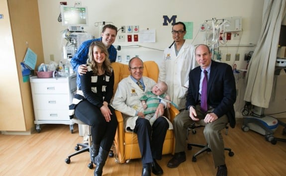 The medical team with the Petersons