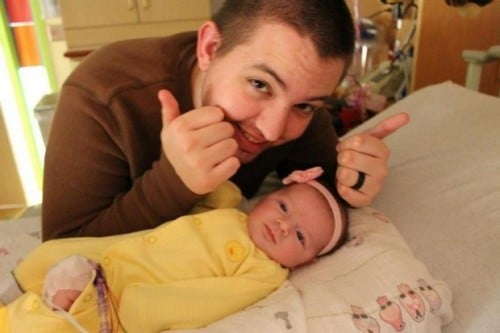 Theo Barbour with his daughter Brooklyn-Bree