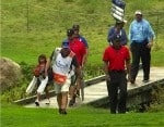 Tiger Woods with his daughter Sam at the Deutsche Bank Championship