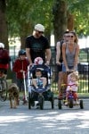 Tom Brady and Gisele Bunchen at the park with their kids John, Benjamin and Vivian