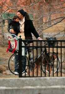 Tom Brady and son Benjamin @ the park in Boston