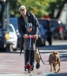 Tom Brady and his two sons in a park in Boston