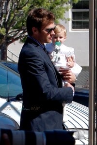 Tom Brady with daughter Vivian at her baptism