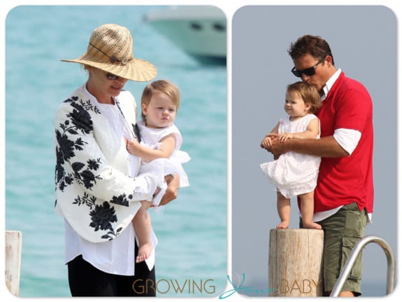 Uma Thurman and Arpad Busson in ST. Tropez with their daughter Rosalind