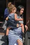 Very Pregnant Kourtney Kardashian out for lunch in LA with daughter Penelope