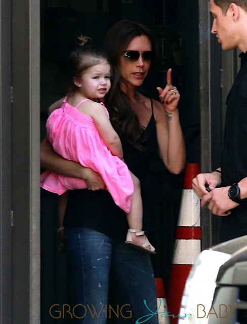 Victoria Beckham with daughter Harper at the Grove in LA