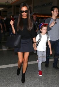 Victoria Beckham with son Cruz at LAX