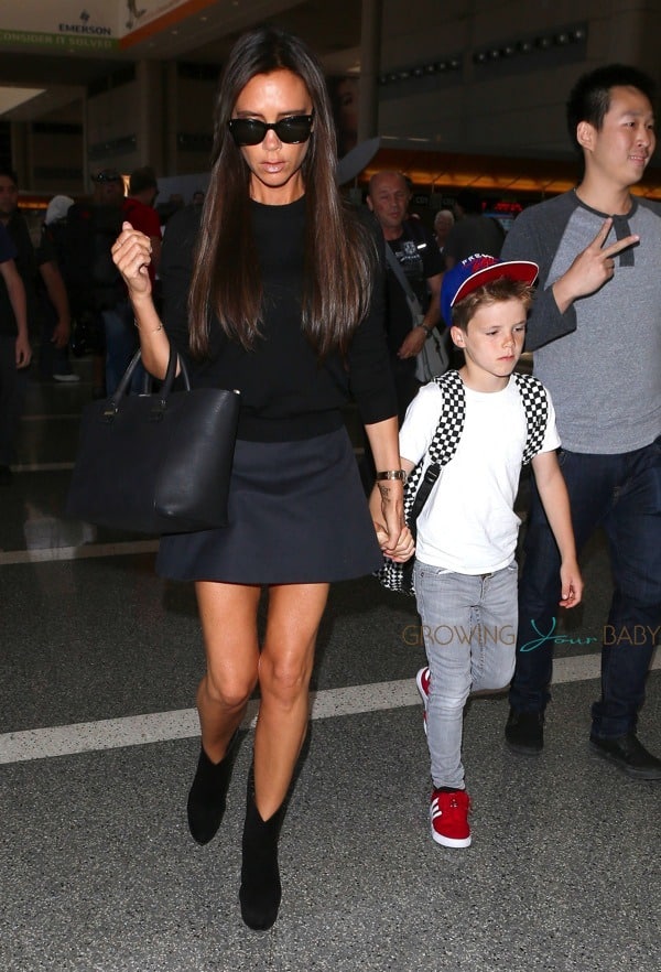 Victoria Beckham with son Cruz at LAX - Growing Your Baby