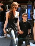 Victoria Beckham with son Romeo at the Grove in LA