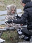 Gisele Bundchen takes her daughter Vivian for ice skating lessons on a cold morning in Boston