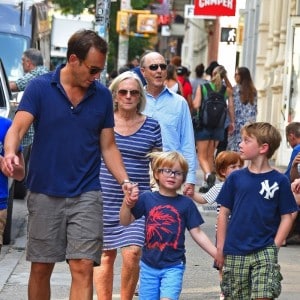 Will Arnett out in NYC with is sons Abel and Archie