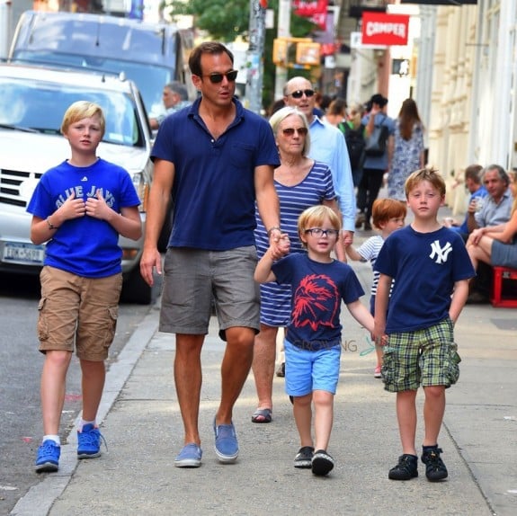 Will Arnett out in NYC with is sons Abel and Archie