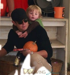 Will Arnett with son Abel at Mr Bones Pumpkin Patch