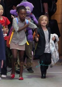 Angelina Jolie & Her Chidren Arrive Into Sydney Airport