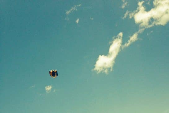 bouncy castle flies in the air