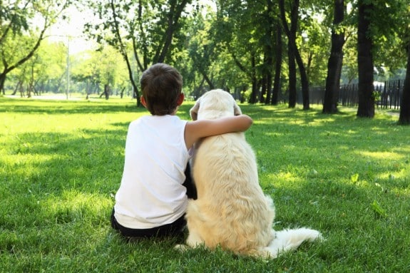 boy with his dog