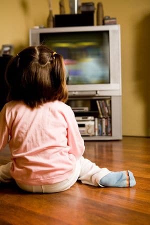 child watching tv