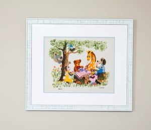 classic needlepoint Beverley Mitchell's daughter Kenzie's nursery