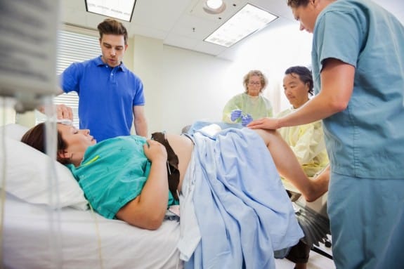 dad in room during the birth