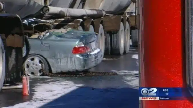family lucky to survive being pinned under tanker in Utah