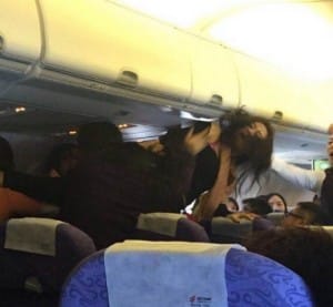 flight brawl Chongqing to Hong Kong
