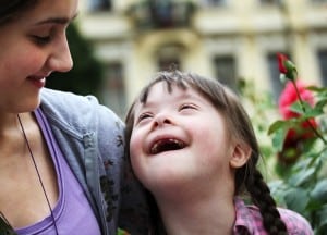 happy girl with downs syndrome