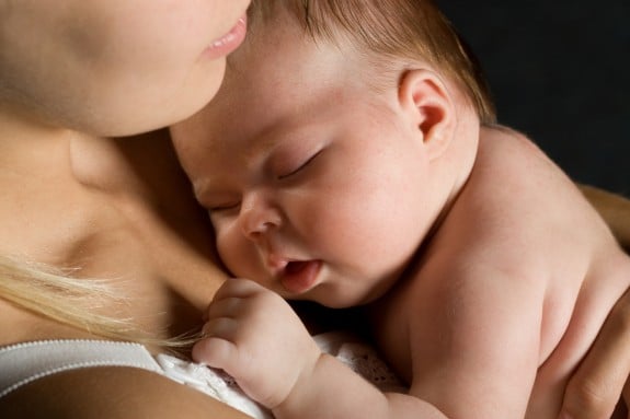 Sleeping white infant