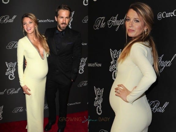 pregnant Blake Lively with husband Ryan Reynolds at Angel's Ball in NYC