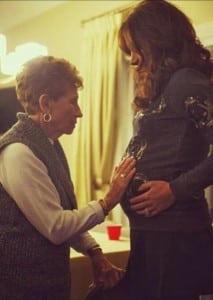 pregnant Danielle Jonas with her grandma