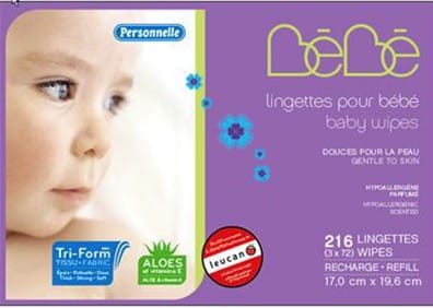 recalled personelle baby wipes
