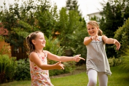 two kids playing